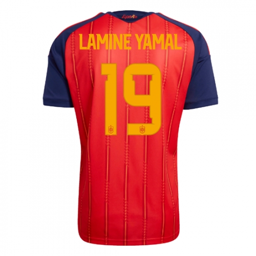 Billige Fotballdrakt Spania Lamine Yamal #19 Replika Hjemmedrakt VM 2026 Kortermet Billige Fotballdrakt Spania Lamine Yamal #19 Replika Hjemmedrakt VM 2026 Kortermet